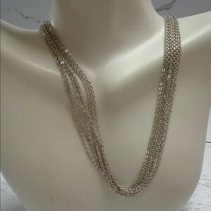 Elegant Silver Multi-Strand Necklace